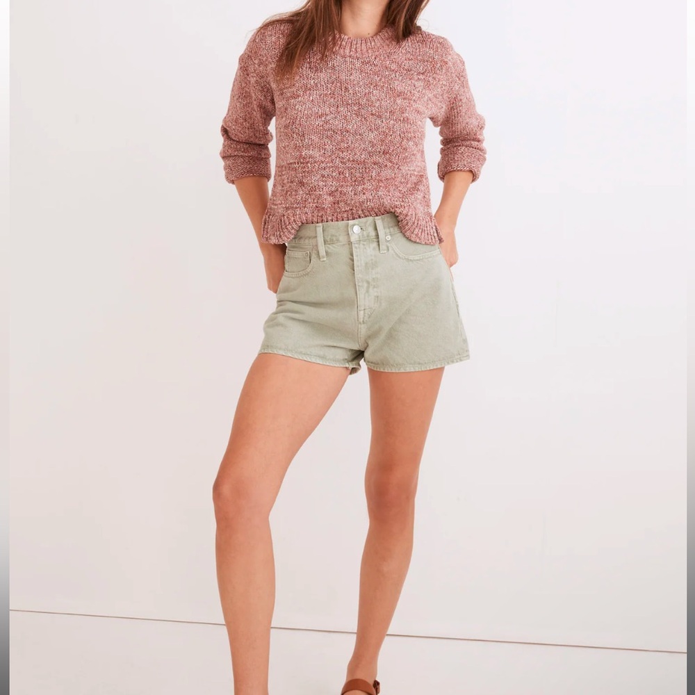 Madewell Sage Green High-Rise Jean Shorts